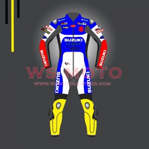 Andrea Lannone Suzuki Racing Suit ECSTAR Motorbike Rider's Leather Racing Suit Model-WsKB-MotoGP-Suit-2021